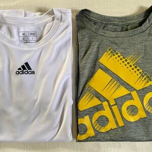 Boys Adidas White and Gray T-Shirt Set